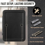 Flexzion Key Box Wall Mount with Code - Black Key Cabinet Lock Box Key Storage Box Wall Mount with Combination Lock, Secured Key Organizer Box with 48 Colored Key Holder for Homes, Office, Apartments