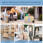 600-Pound 4-Wheel Folding Hand Truck/Cart, Heavy-Duty with Adjustable Height & Length, for Industrial Use and Home Moving