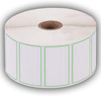 2.25" X 1.25" Direct Thermal Perforated Stickers Labels for Barcodes, Address, Consignment - Compatible with Zebra, Rollo, Godex and More (Green Border, 1 ROLL)