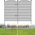 8 Panels No Dig Decorative Garden Fence with Gate - 48 in (H) x 20.8 ft (L), Dog Fence Outdoor for Yard, Rustproof Metal Animal Barrier Ground Stakes Fencing for Garden, Patio, Flower Bed