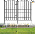 10 Panels No Dig Decorative Garden Fence with Gate - 48 in (H) x 26 ft (L), Dog Fence Outdoor for Yard, Rustproof Metal Animal Barrier Ground Stakes Fencing for Garden, Patio, Flower Bed
