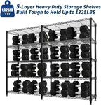 Garvee Metal Storage Shelves Heavy Duty Metal Shelving, 5-tier Wire Shelving Unit Shelves for Storage, Adjustable Shelf Organization for Garage Pantry Kitchen Commercial Basement, 70.8"W*15.8"D*70.5"H