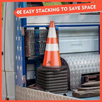 RoadHero 8 Pack Traffic Safety Cones 28 Inch with Black Weighted Base, Orange Cones with Reflective Collars for Parking Lot, Road Safety, Construction Events