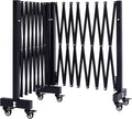 16.5FT Expandable Barricade Gate, Expandable Metal Barricade Gate Alloy Fence and 270 Degrees Direction Adjustment with Wheels, for Industrial or Residential Use (Black, 16.5FT)