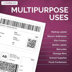NextDayLabels – 8-1/2" x 5-1/2" Rectangular Sticker Labels for Printer - White Laser/Inkjet Printer Labels Return Address Labels Shipping Label Stickers (100 Sheets, 2 Per Sheet, 200 Labels)