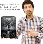 Clipboard with Storage, High Capacity Plastic Storage Clipboard with Low Profile Clip for Women Teachers Work, School & Office Supplies, Cute Pattern Decorative Clipboards, Tree of Creation