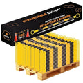 Retractable Barrier for Safety Traffic Cones - 2" OD - Large Yellow and Black Bar Barricade - for Road Construction, Parking, Warning, Temporary Security Divider (720, Yellow & Black, 53" x 84")