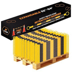 Retractable Barrier for Safety Traffic Cones - 2" OD - Large Yellow and Black Bar Barricade - for Road Construction, Parking, Warning, Temporary Security Divider (720, Yellow & Black, 53" x 84")