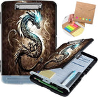 Clipboard with Storage,Heavy Duty Plastic Storage Clipboard with Low Profile Clip,Teacher Must Haves,Office Supplies,Dragon