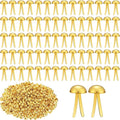 ADULLPONY 600Pcs Gold Brads, Paper Fasteners, 8x17.5mm Mini Brads, Split Pins, Round Head Brass Fasteners for Paper Crafts Supplies