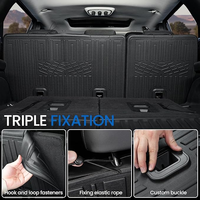 Kick Mats Backrest Mats for 2016-2025 2026 Dodge Durango 7 Seats Bench Seat Car Mat Accessories, All Weather TPE Seat Back Covers Protector SXT GT RT(7 Seats 2nd Row Kick Mats)