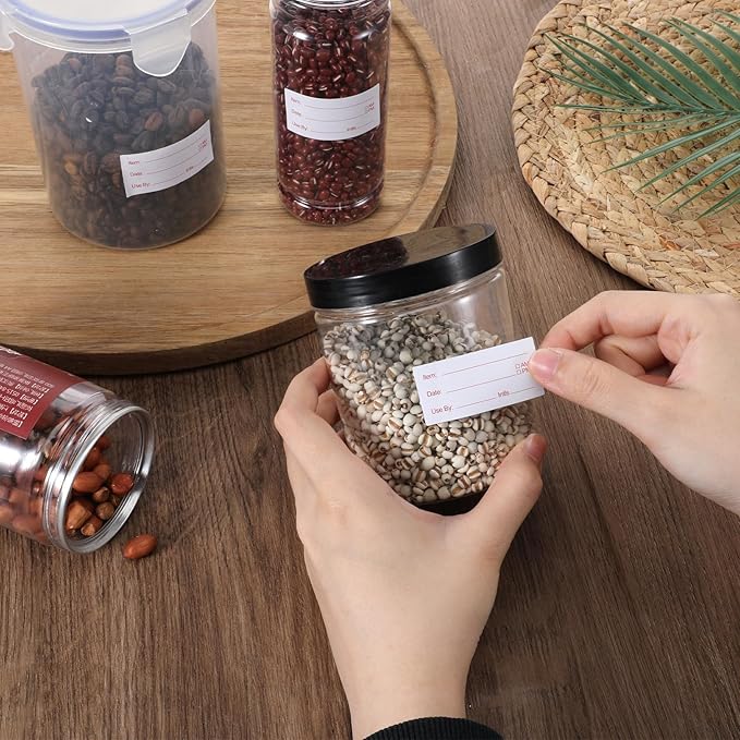 Dissolvable Labels, 1Rolls 500 Pieces 1 x 2 Inch Dissolvable Stickers Labels Food Storage Freezer Date Stickers for Refrigerator Removable Food Label for Freezer Refrigerator Foods Containers