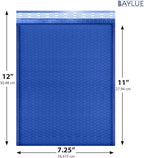 Royal Blue 7.25x12 Inch Poly Bubble Mailers #1 | Self Seal Padded Envelopes | Air Cushioned Bubble Mailer | Usable Size 7.25x11 Inch | 100 Pack Bulk | Waterproof | Lightweight Mailing Shipping Bags