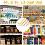 50 Pcs Shelf Label Strips, Self Adhesive Shelf Label Holder, 1.5''H x 48''L with 50 White Labels Sheets Price Tag Holder Clear Plastic Shelves Clip for Supermarket Gondola Shelving (Clear)