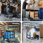 3 in 1 Convertible Hand Truck Dolly Cart with Wheels Collapsible/Folding handtruck Dolly / 2 Straps/Adjustable Height/for Luggages/Cartons/Warehouse/Supermarket/Office / 500 Lbs Load