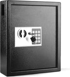Flexzion Key Box Wall Mount With Code, Key Cabinet, Key Deposit Slot, 40 Key Holder Organizer Locker Case, Colored Key Tags Wall Mounted Lock Box For Keys Storage (Black)