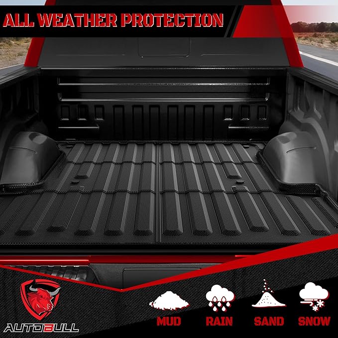 Truck Bed Mat Bed Liner Fit for 1999-2016 Ford Super Duty F250/F350/F450 Accessories 6.8FT, Vehicle Truck Bed Liner Custom Fit All Weather Protection TPE Pickup Car Bed Mat