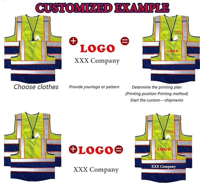 Personalized High Reflective Safety Vest Custom Hi Vis Safety Vest Men Women Construction Workwear Security Vest