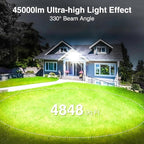 2025 Elite New Upgraded LED Flood Light Outdoor 300W 45000lm Stadium Flood Lights, 5000K IP66 Waterproof Adjustable Adjustable Floodlight for Street, Parking Lot