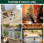 FXW Dog Gate Extra Wide Designed for Indoor Use, Adjustable Width Up to 92-inch Wide (24" H 4 Wire Panels for Puppies and Small Dogs), Black