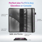 Car Registration and Insurance Holder,Leather Insurance License and Registration Card Holder for Car Glove Box, Auto Truck Document Holder Organizer for Men Women-Pink Black Rose Skull