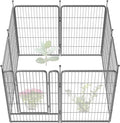 FXW Garden Fence Outdoor for The Yard – 40in(H) x 18.2ft(L) Heavy Duty Metal Animal Barrier for Dog and Rabbit, Decorative Dog Fence, 8 Panels, Silver