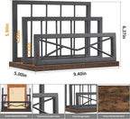 Snughome Desktop Mail Organizer, Desk Mail Organizer with 2-Slot Matte Black Metal Desktop Mail Sorter, Metal Storage File Holder Letter Sorter Organizer for Home or Office, Rustic Brown