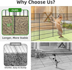 Metal Garden Fence 40in (H) x 11.7ft (L), 5 Panels + 6 Stakes Dog Fence Border Fence Animal Barrier, No Dig Garden Fencing for Yard Flower Bed Lawn Patio Outdoor, PIN402805 Black
