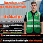 BeautyWill 10/20 Pack Custom Logo Safety Vest,Bulk High Visibility Class 2 Reflective Work Vests
