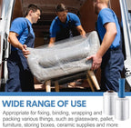 Jutom 8 Pcs Clear Stretch Wrap Roll Plastic Wrap for Moving with 2 Handles 5 x 1000 ft Cling Packaging Shrink Film Self Adhering Shipping Supplies for Moving Bounding Storing Pallet Furniture Glass
