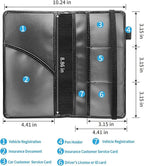 Car Registration and Insurance Holder, Leather Car Glove Box Organizer, Cool Car Accessories for ID, Driver's License Cards & Essential Document,business cards,Men&WomenBlack White Tree Moon