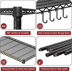 PrimeZone 6 Tier Wire Shelving with Wheels 79''H 1500lbs Storage Shelves NSF Certified Heavy Duty Steel Metal Shelf Adjustable Rolling Rack Kitchen Garage Closet Pantry Laundry 79''HX36''WX16''D