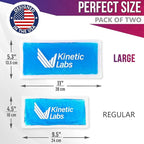 Reusable Gel Ice Packs for Injuries by Kinetic Labs (2 Pack) - Hot Cold Packs for Injuries 11" x 5.3" - Flexible Ice Packs for Back Head Knee Shoulder Neck Ankle Elbow Feet Headaches Surgery (Large)