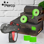 Perco Fluorescent Green 2 Line Pricing Labels - 8 Sleeves, 64 Rolls (112,000 Labels) - Monarch 1136 Compatible - Includes 8 Free Ink Rolls