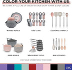 COOK WITH COLOR Bag Clips - Heavy Duty Chip Clip and Refrigerator Magnet Clips for Food Storage with Air Tight Seal Grip, Pink and Grey, Pack of 8