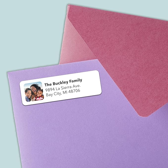 Personalized Return Address Labels (Upload Your Photo) - Custom Image Address Stickers on Sheets (50-1000 Labels)