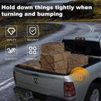 Seven Sparta 4' x 6' Large Cargo Net for Pickup Truck Bed Stretches to 8' x 12' for Truck Bed, Trailer, Trunk, SUV with 12 Bonus D Clip Carabiners Cargo Net for Large Loads (Black, 4'x6')