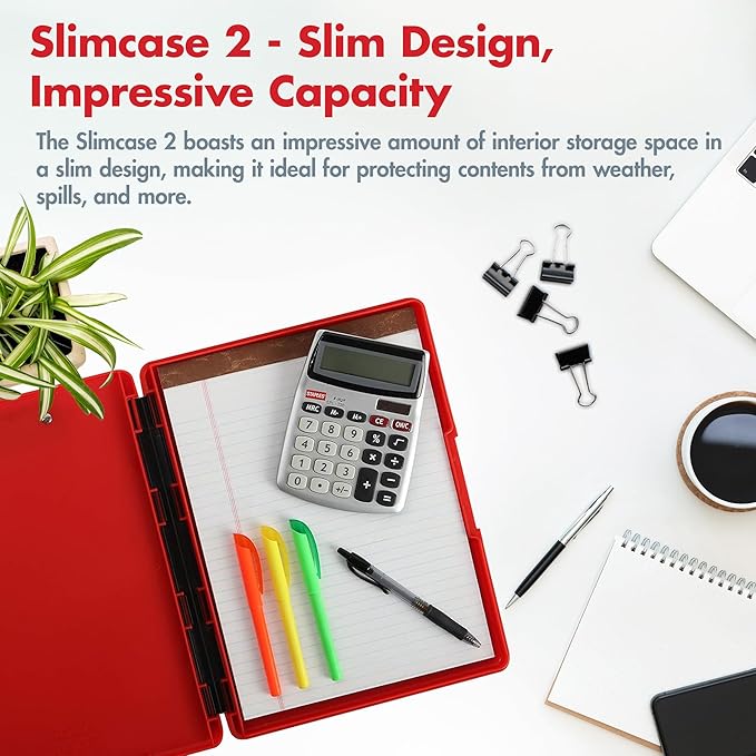 Dexas Slimcase 2 Plastic Clipboard with Storage and Side Opening
