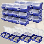 6 Pack Screw Organizer Box with Lid, 4 Compartments Small Parts Bins, Plastic Hardware Storage Containers, Nails Sorting Divider Toolbox Case for Garage Nuts Bolts Craft Organizing