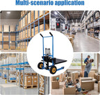 Hydraulic Material Lift Pallet Truck, Pallet Jack Table Cart with Swivel Casters and Cover, 450 Lbs Manual Forklift Material Stacker for Construction Warehousing and DIY Projects