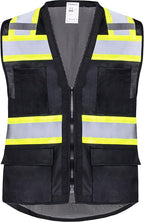 ProtectX 6 Pockets High Visibility Safety Vest for Men Women Class 2 Reflective Hi Vis Work Construction Vest