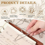 200 Pcs Ideal Paper Clamps Butterfly Clips Large Mental Butterfly Wire 1.5 x 1.26 Inch No. 2 Size Silver Durable Metal Clips for Crafting Sewing Paper Fabric DIY Project Holders
