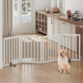 Freestanding Foldable Dog Gate - 4 Panel Room Divider (White)
