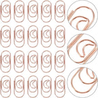 COHEALI 100Pcs Small Crescent Shaped Paper Clips Metal Decorative Clips Rose Gold Multi-Use Office Document Fasteners for Bills and School Supplies