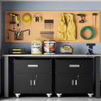 Metal Garage Storage Cabinet with Wheels, Lockable Rolling Tool Chest with Wheels, Tool Cabinet on Wheels, Metal Rolling Utility Cabinet for Home, Office, Garage and Workshop, Black