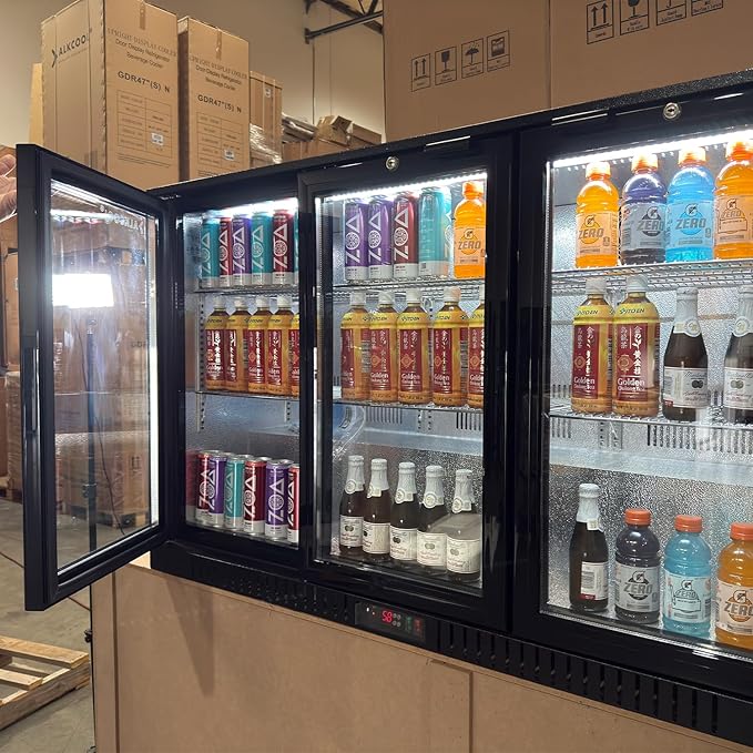 Back Bar Cooler Fridge,11.5 Cu Ft Commercial Display Refrigerator Beverage Undercounter Refrigerator, Commercial BeerFridge with LED Light Adjustable Shelves,ETL Sanitation