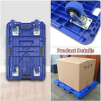Furniture Dolly, Furniture Movers Dollies Heavy Duty,Large Moving Dolly Cart with 4 Wheels,24in-16in Hand Truck Folding Cart,360° Swivel Wheels Mute Portable 660lb Capacity,2 Pack,Blue