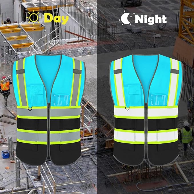BeautyWill Custom Logo 10/20 Pack Safety Vest Class2 High Visibility Vest with Pockets Breathable Construction Vest Bulk