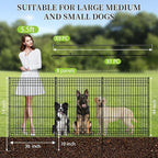 No Dig Fence Outdoor Dog Fences,Total 44" H x 288" W Decorative Metal Garden Fence with Gate,Garden Fence Animal Barrier,Garden Fencing for Yard Rustproof