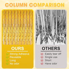 3 Pack 3.3 x 8.2 ft Laser Gold Foil Fringe Backdrop Curtains, Tinsel Streamers Birthday Party Decorations, Fringe Backdrop for Graduation, Baby Shower, Gender Reveal, Disco Party